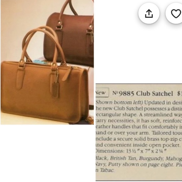 Coach Bonnie Cashin Club Slim Satchel Bag 9885 - Picture 15 of 16